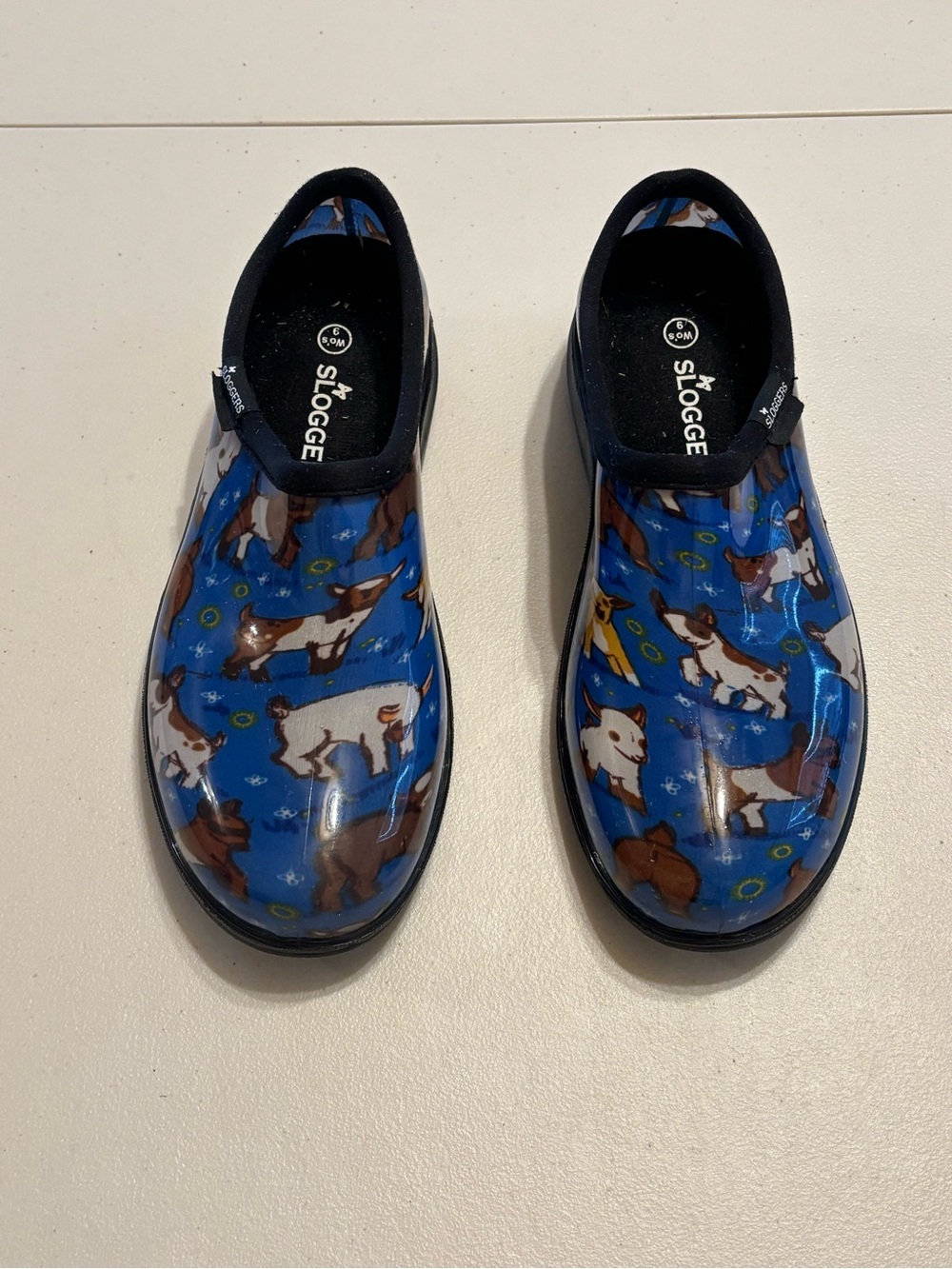 Sloggers Women’s Baby Goat Print Waterproof Slip-On Rain Boots 9